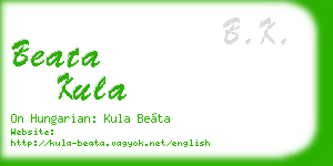 beata kula business card